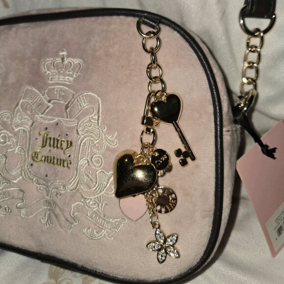 Juicy Couture JUICY FOR ALL Bag Dusty Blush/ Chocolate w/ add-on Keychain NWT - Picture 6 of 9